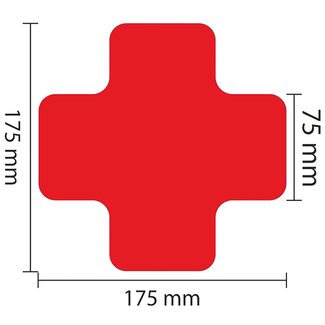 PROline vloermarkering kruisprofiel - rood - 75 mm - set van 25 stuks