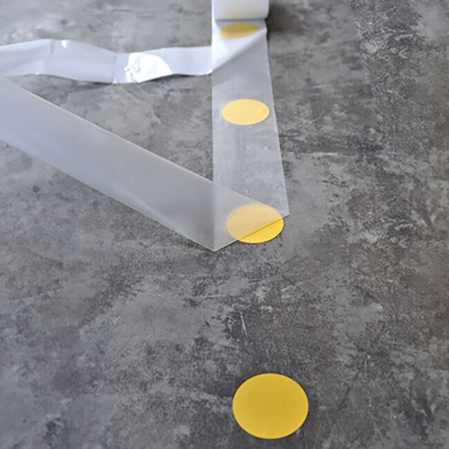 PROline marquage au sol à  points sur rouleau - jaune - Ø 75 mm - 10 m - autocollant