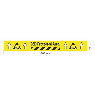 PROline vloermarkering ESD Protected Area – 75 mm × 600 mm – zelfklevend