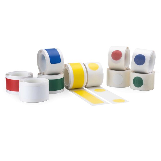 PROline stippen vloermarkering op rol - blauw - Ø 75 mm - 10 m - zelfklevend