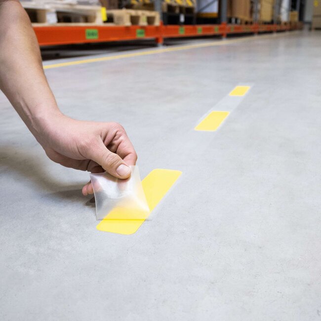 PROline strepen vloermarkering op rol - geel - 50 mm - 25 m - zelfklevend