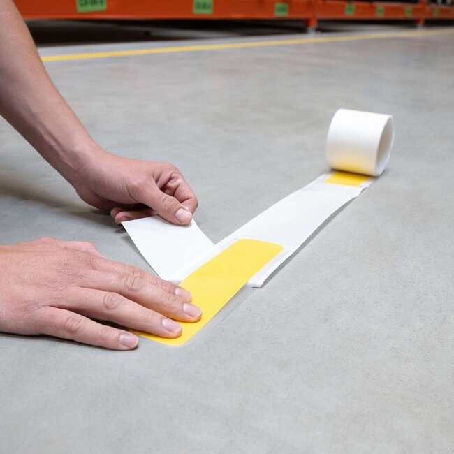PROline strepen vloermarkering op rol - geel - 75 mm - 25 m - zelfklevend