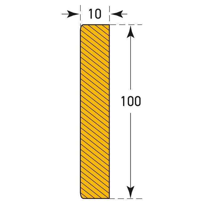 MORION randbescherming – 100 × 10 mm – 1000 mm – geel/zwart – zelfklevend