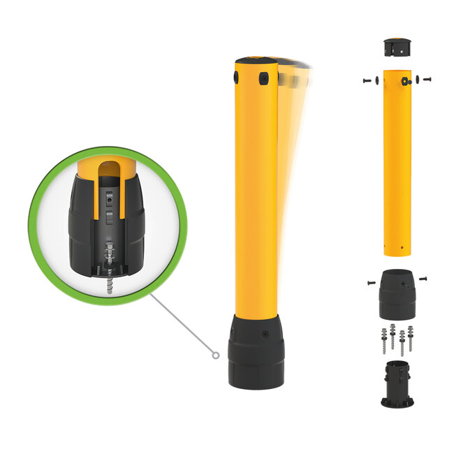 BLACK BULL FLEX Flexibele Beschermpaal voor Magazijn en Logistiek