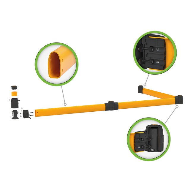 BLACK BULL FLEX Flexibele Beschermbalk Uitbreidingsset Hoek voor Magazijn en Logistiek