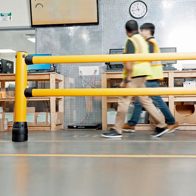 BLACK BULL FLEX Barrière de Sécurité Flexible S-Line Extension d’Angle pour Entrepôt et Logistique