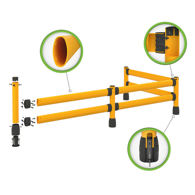 BLACK BULL FLEX L-Line Rechte Uitbreidingsset voor Veiligheidshek