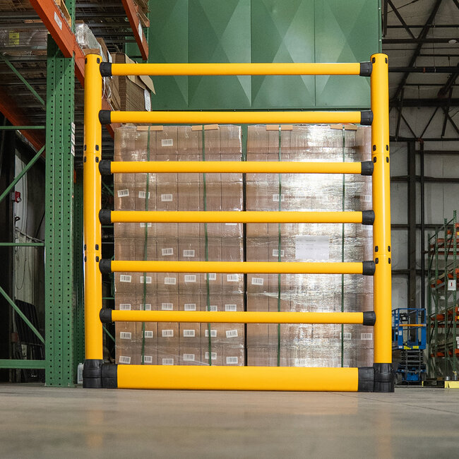 BLACK BULL FLEX High-Line met Onderrijbeveiliging Flexibel Veiligheidshek voor Blockopslag en Magazijn