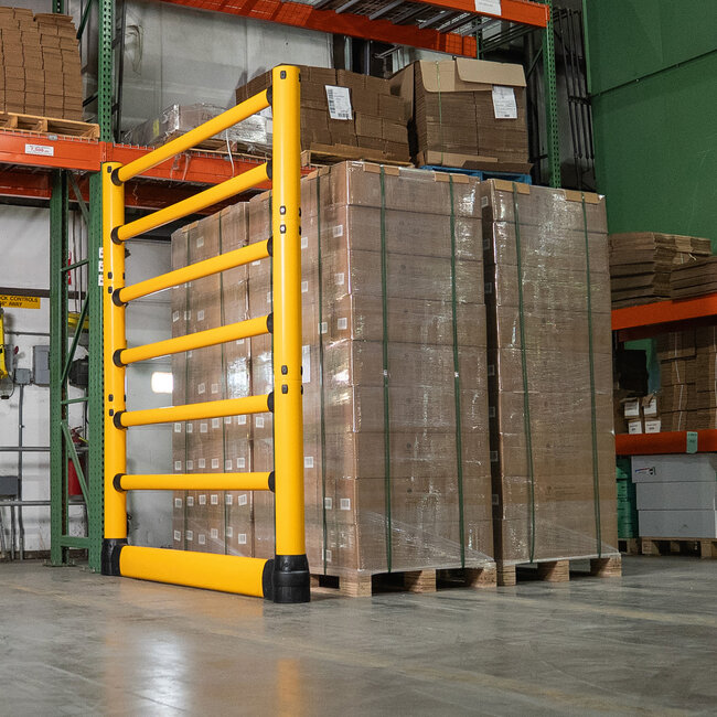 BLACK BULL FLEX High-Line avec Protection Basse Barrière de Sécurité Flexible pour Stockage et Entrepôt