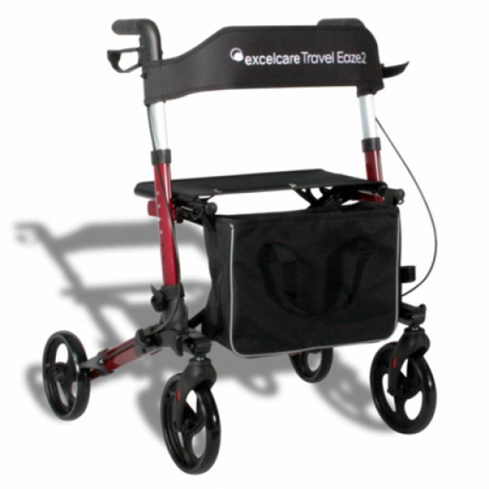 Excelcare Travel Eaze 2 Rollator Rosewood Red