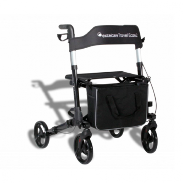 Excelcare Travel Eaze 2 Rollator Ebony Black