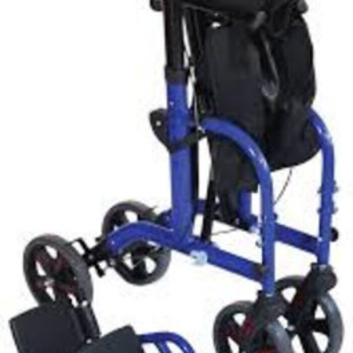 Rollator Duo Deluxe - Rollator en rolstoel in één blauw