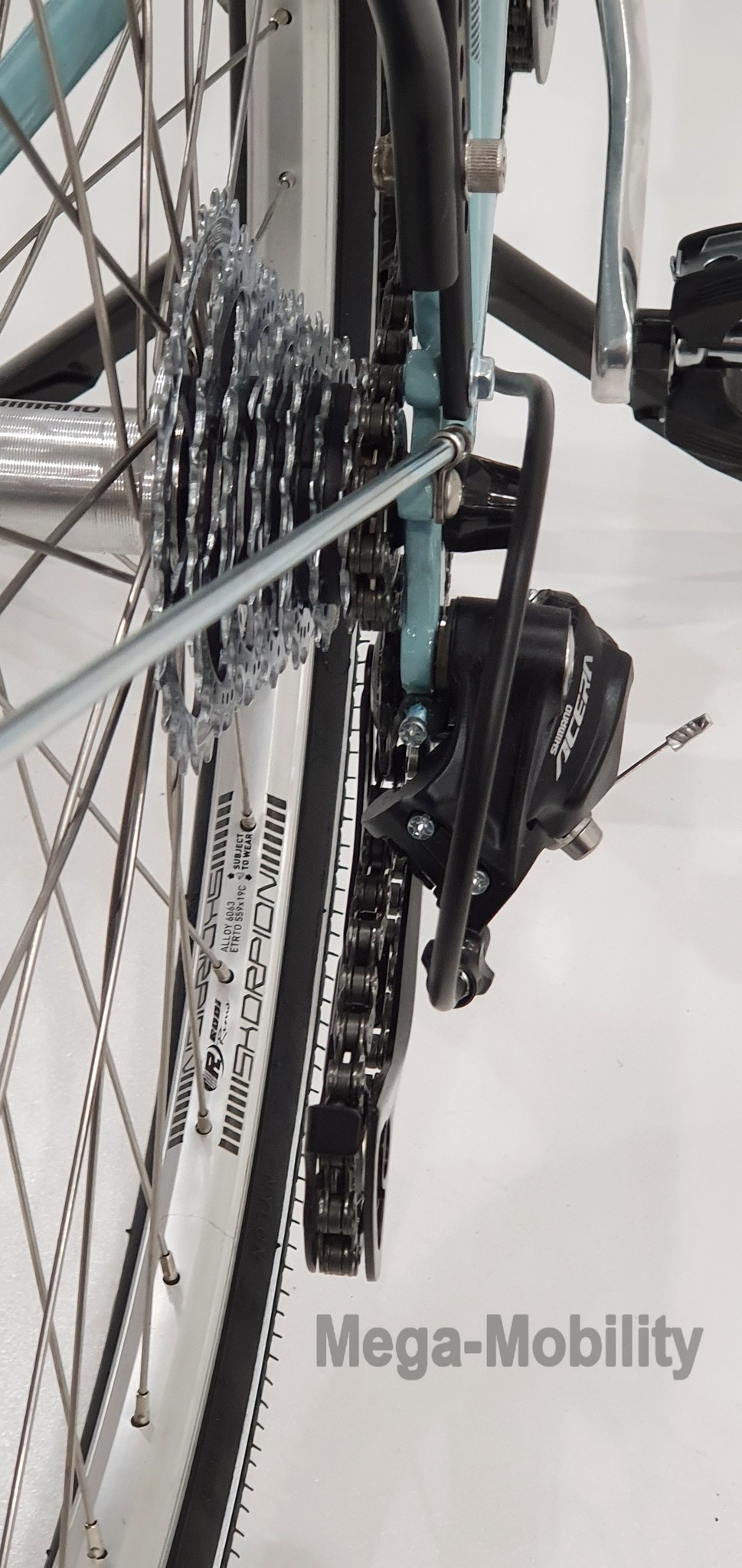 Tweewieltandem met achteraan besturing