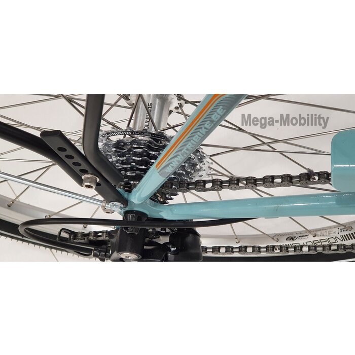 Tweewieltandem met achteraan besturing