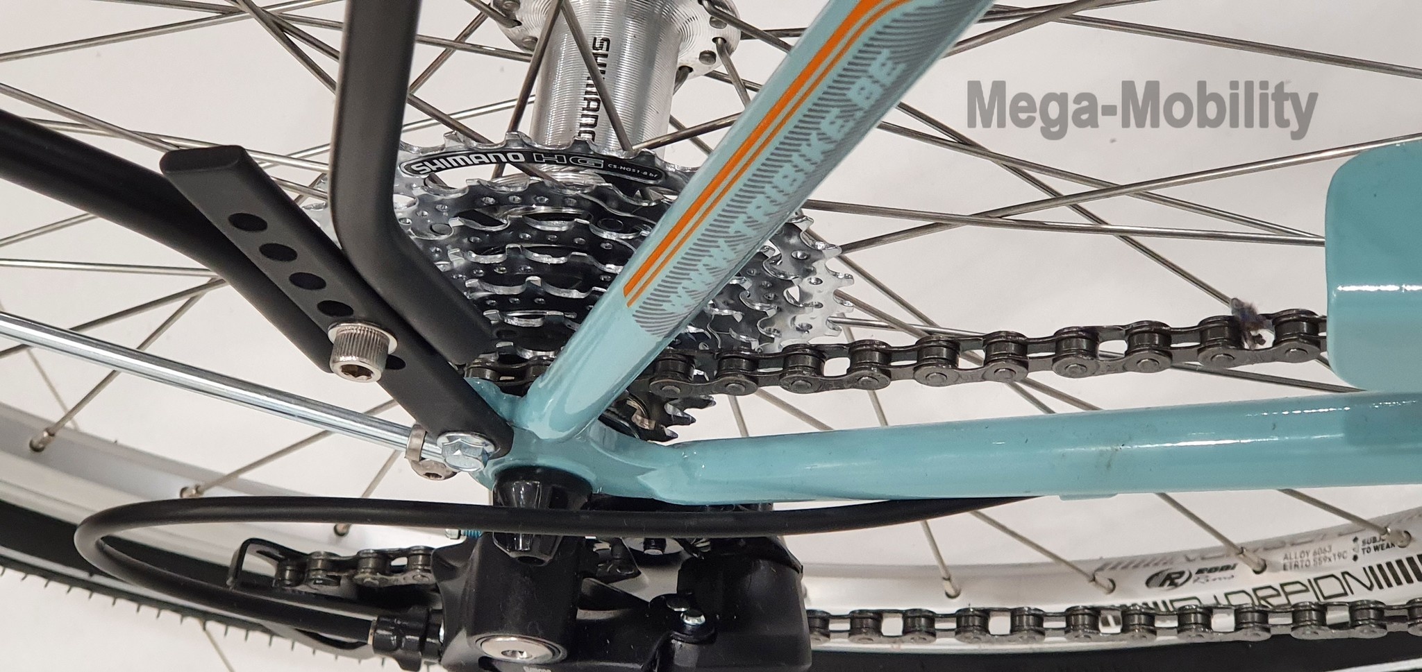 Tweewieltandem met achteraan besturing