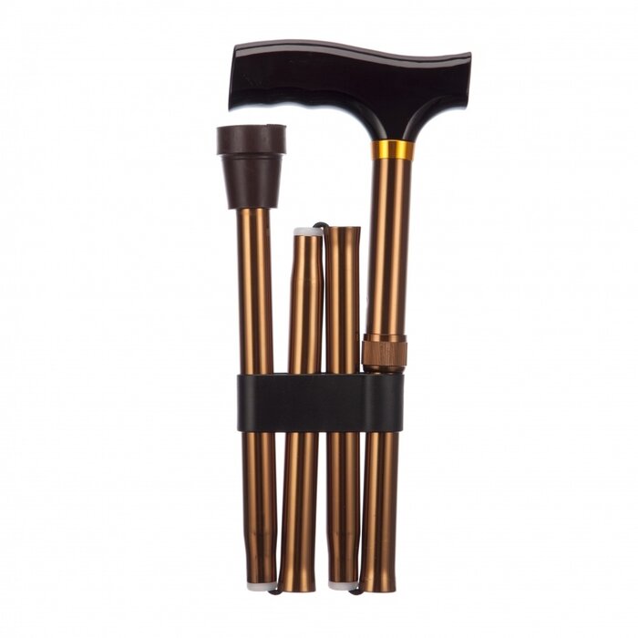 Opvouwbare wandelstok - brons