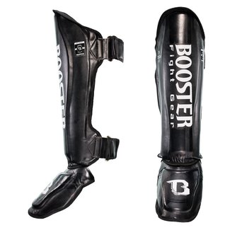 Booster Fightgear Scheenbeschermers – BSG V3 Zwart – Handgemaakt in Thailand