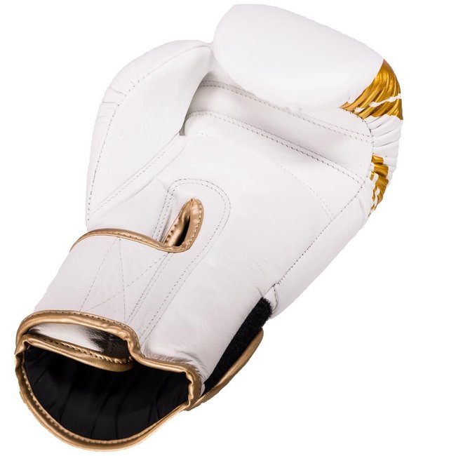 Booster Fightgear BGL 1 V3 Leren Bokshandschoenen – Wit/Goud – 12oz, 14oz en 16oz