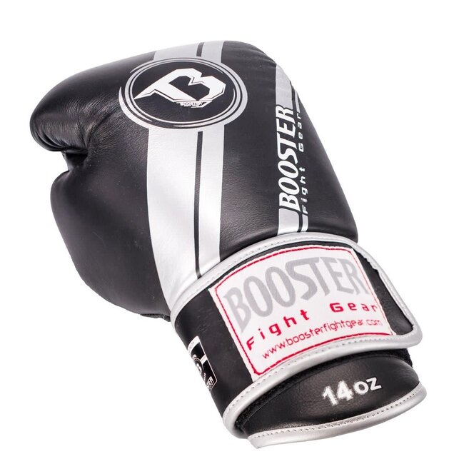 Booster Fightgear BGL 1 V3 Leren Bokshandschoenen – Silver Foil – 10oz, 12oz, 14oz en 16oz