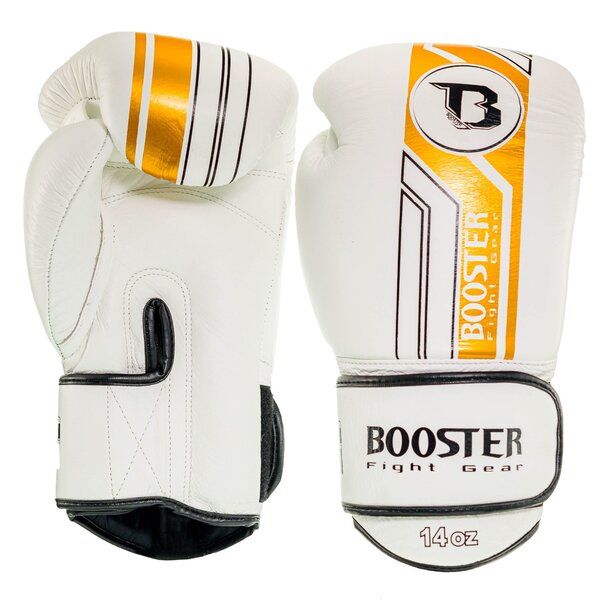 Booster Fightgear Gants de boxe BGL V9 – blanc/or – Premium Kwaliteit pour entraînement & Sparring