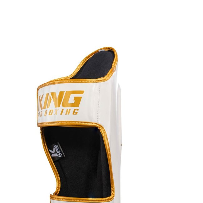 King Pro Boxing Scheenbeschermers- KPB/ SG-5 - WIT/GOUD