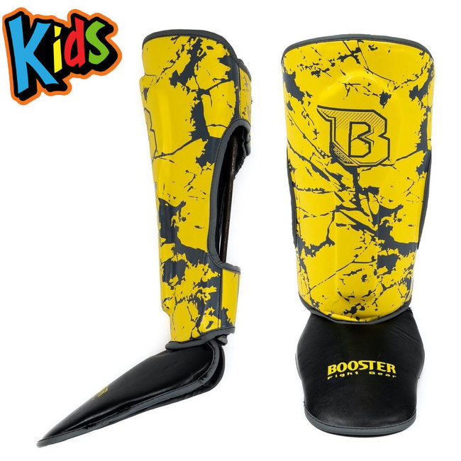 Booster Fightgear Booster - scheenbeschermers voor kids - Marble geel