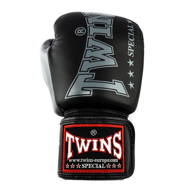 Twins Special BGVL 8 Leren Bokshandschoenen – Zwart/Grijs – 10oz, 12oz, 14oz en 16oz