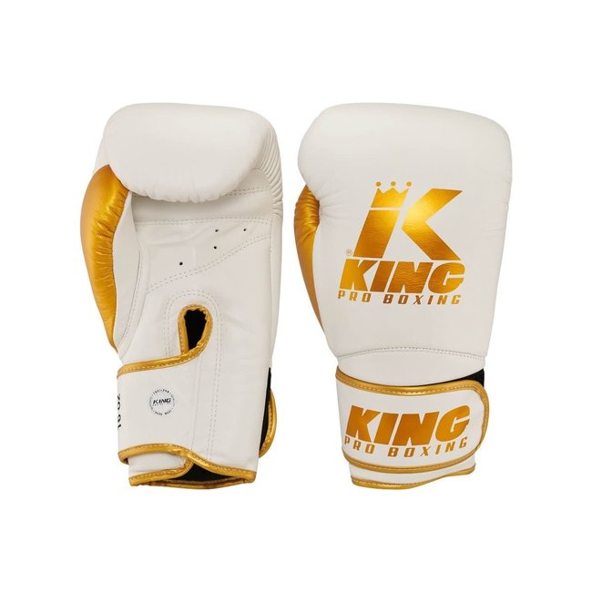 King Pro Boxing King - Bokshandschoenen - star 17 (wit/goud)