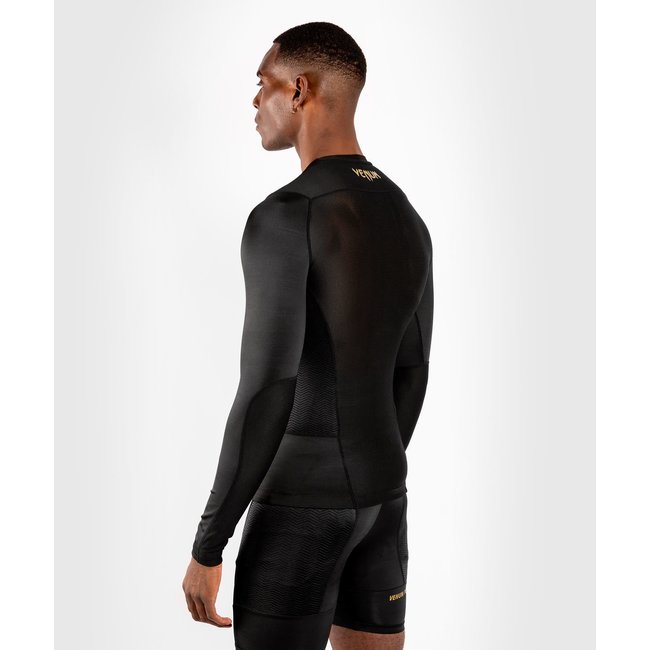 Venum G-FIT RASHGUARD - LANGE MOUWEN - ZWART/GOUD