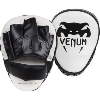 Venum Light Focus Mitts - Hand pads - WIT/ZWART (PER PAAR)