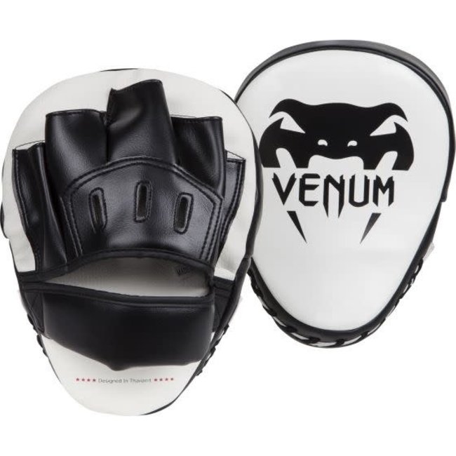 Venum Venum Light Focus Mitts - Hand pads  - WIT/ZWART (PER PAAR)
