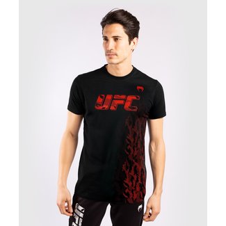 Venum UFC - AUTHENTIC FIGHT WEEK T-SHIRT - ZWART/ROOD