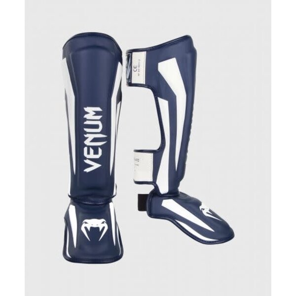 Venum ELITE Schienbeinschoner – Weiß/Marineblau