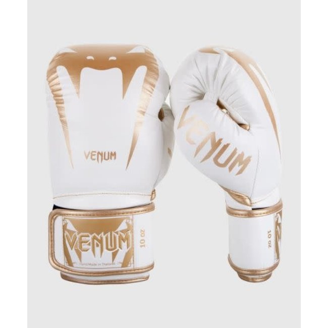 Venum GIANT 3.0 - BOKSHANDSCHOENEN - NAPPA LEATHER - WHITE/GOLD