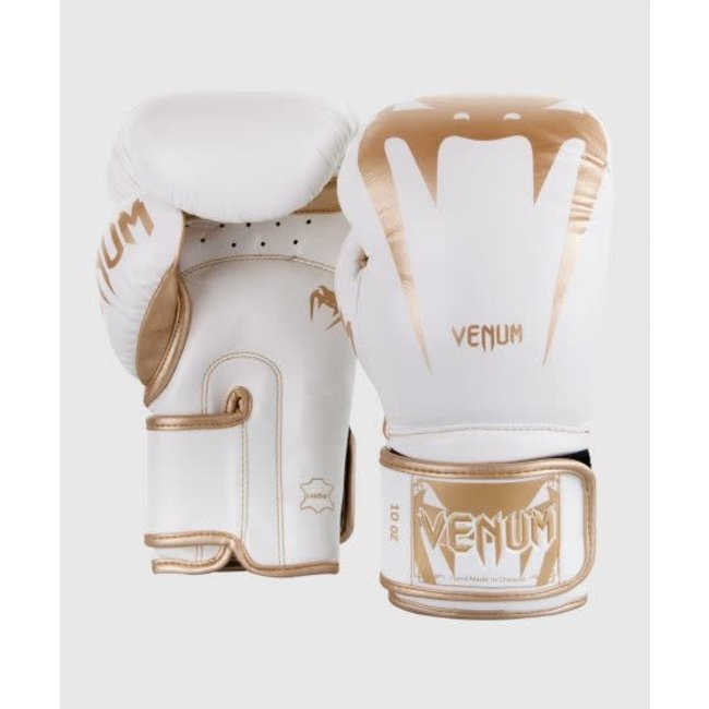 Venum VENUM GIANT 3.0 BOXING GLOVES - NAPPA LEATHER - WHITE/GOLD