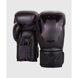 Venum Giant 3.0 Bokshandschoenen – Nappa Leer – Black/Black | Premium Sparring Gloves voor Kickboksen & MMA