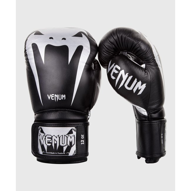 Venum GIANT 3.0 - BOKSHANDSCHOENEN - NAPPA LEATHER - BLACK/ZILVER