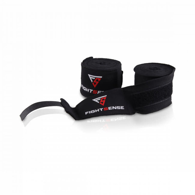 Fightsense Fightsense Bandage Zwart 500cm – Stevige Boksbandages voor Optimale Polsondersteuning