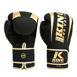 King Pro Boxing Bokshandschoenen REVO – Zwart/Goud – Voor Boksen & Kickboksen