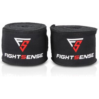 Fightsense Bandage extra lang – Boxing Wraps – Zwart 600 cm