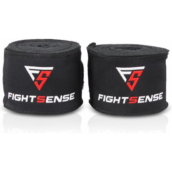 Fightsense Bandage extra lang - Boxbandagen - Schwarz 600 cm