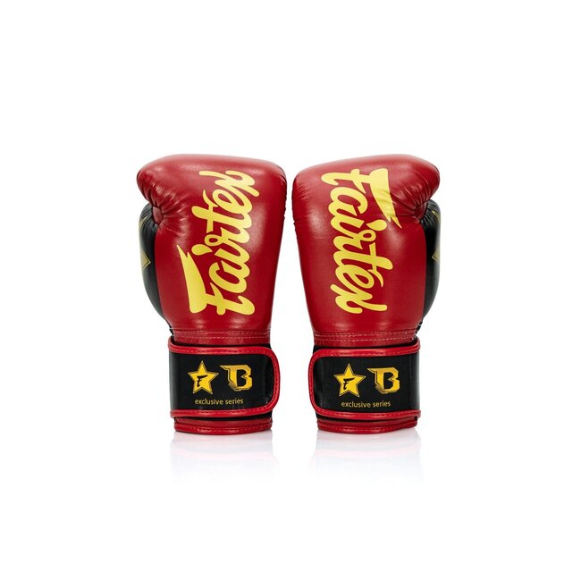 FAIRTEX Fairtex x Booster FXB BG V2 – Leren Bokshandschoenen – Rood/Zwart/Goud