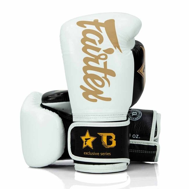 FAIRTEX Fairtex x Booster FXB BG V2 – Leren Bokshandschoenen – Wit/Zwart/Goud