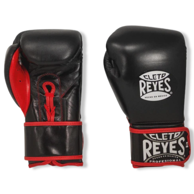 Cleto Reyes CLETO REYES Lace‑Up & Hook‑Loop Hybrid Bokshandschoenen – Zwart