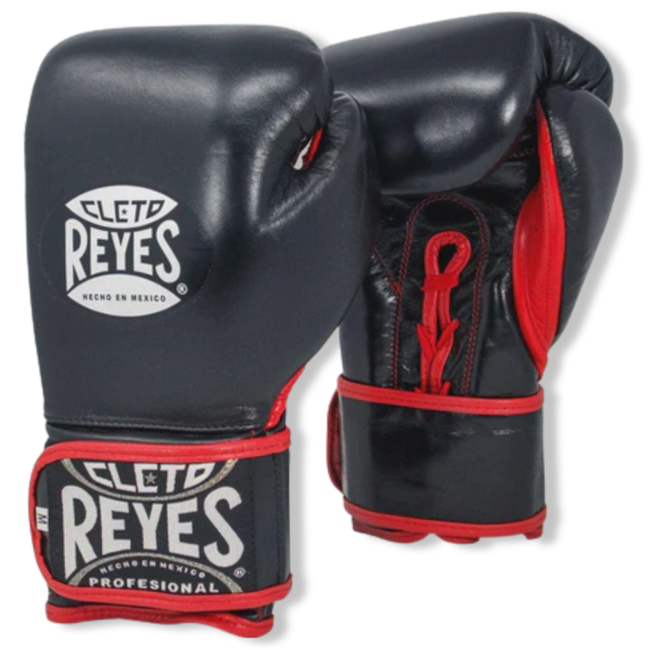 Cleto Reyes CLETO REYES Lace‑Up & Hook‑Loop Hybrid Bokshandschoenen – Zwart