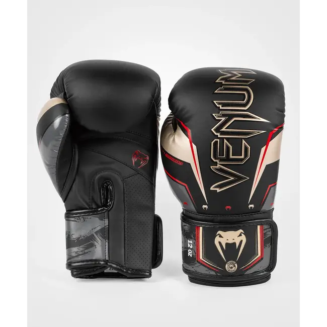 Venum Bokshandschoenen Elite Evo - Zwart/Goud/Rood