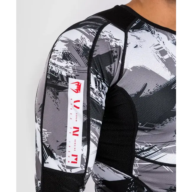 Venum Electron 3.0 Rashguard lange mouw - GRIJS/ROOD
