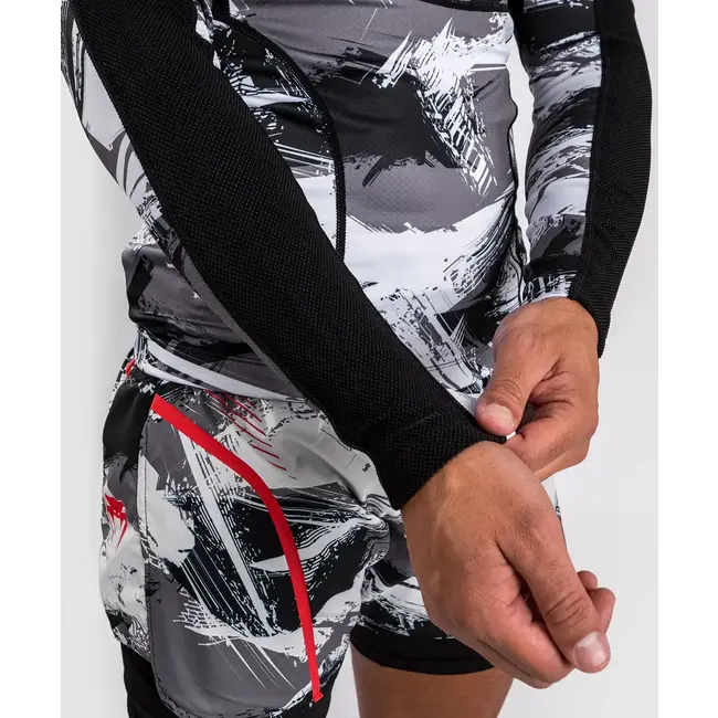 Venum Electron 3.0 Rashguard lange mouw - GRIJS/ROOD