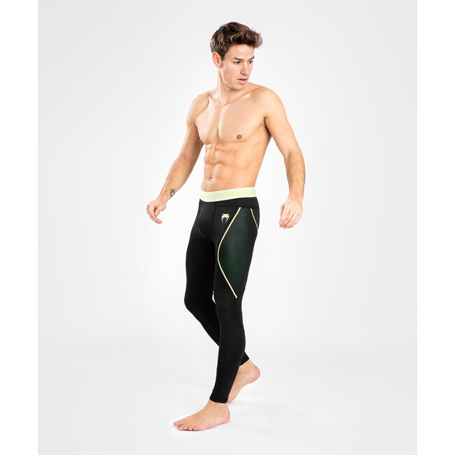 Venum COMPRESSIE BROEK - FUSION 2.0 MEN’S SPATS - BLACK/YELLOW