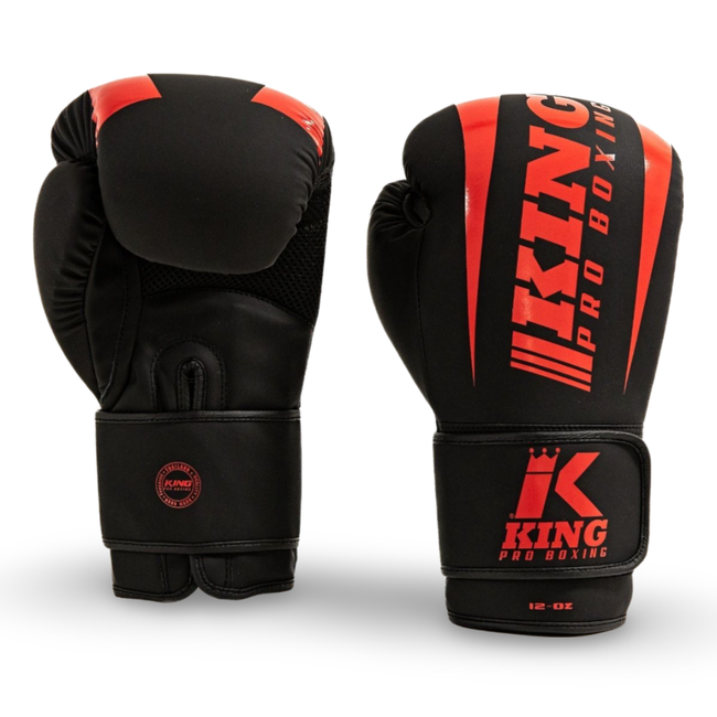 King Pro Boxing King - Bokshandschoenen - KPB/REVO 8 - Zwart/Rood